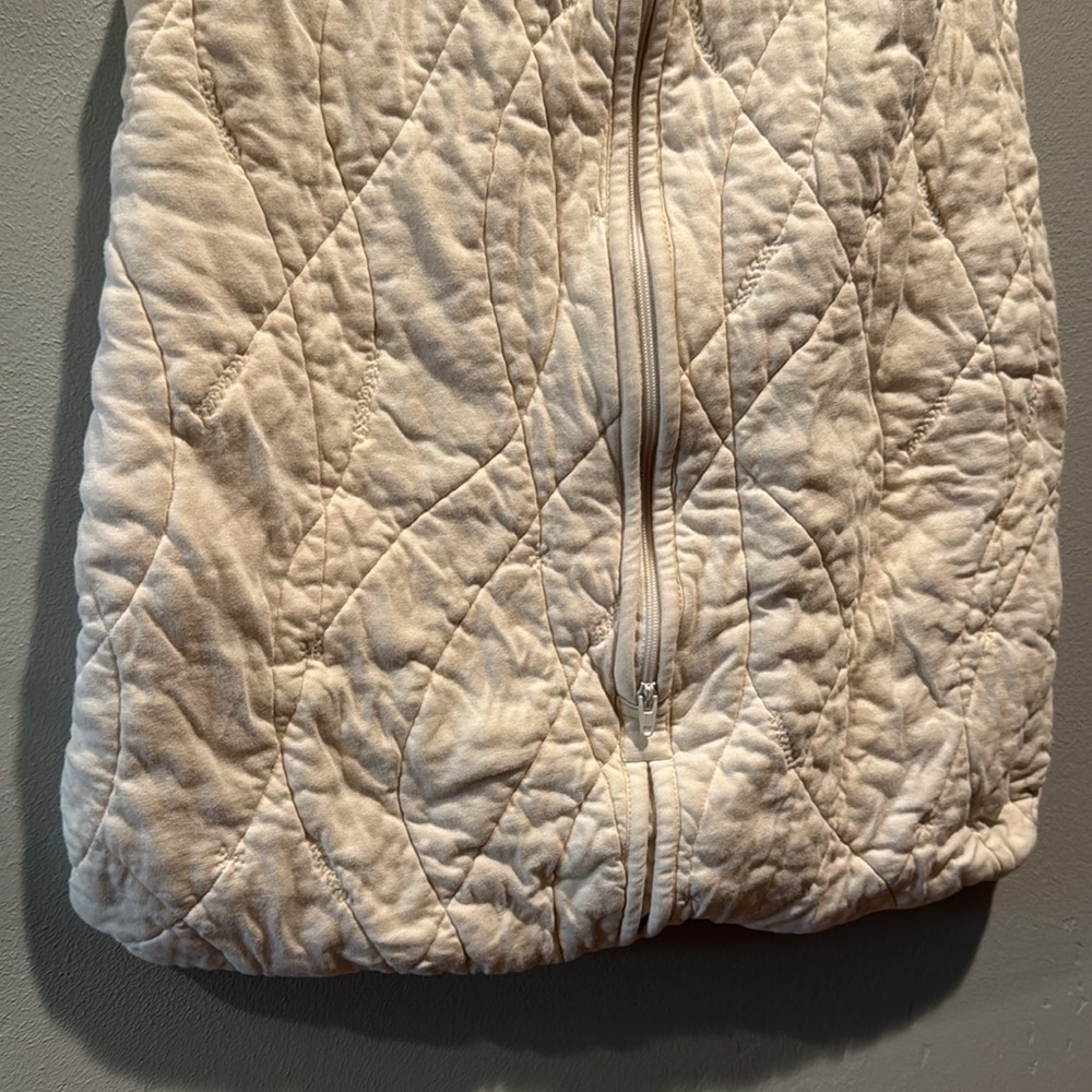 Coyuchi Cream Handstitched Quilted Sleep Sack 100% Organic Cotton zip up - Picture 4 of 10
